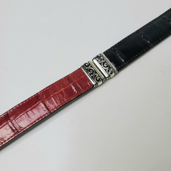 Brighton Interchangeable Red Black Leather Western Vintage Belt - Picture 8 of 11
